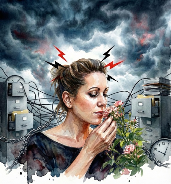 Femme résiliente, moment de calme