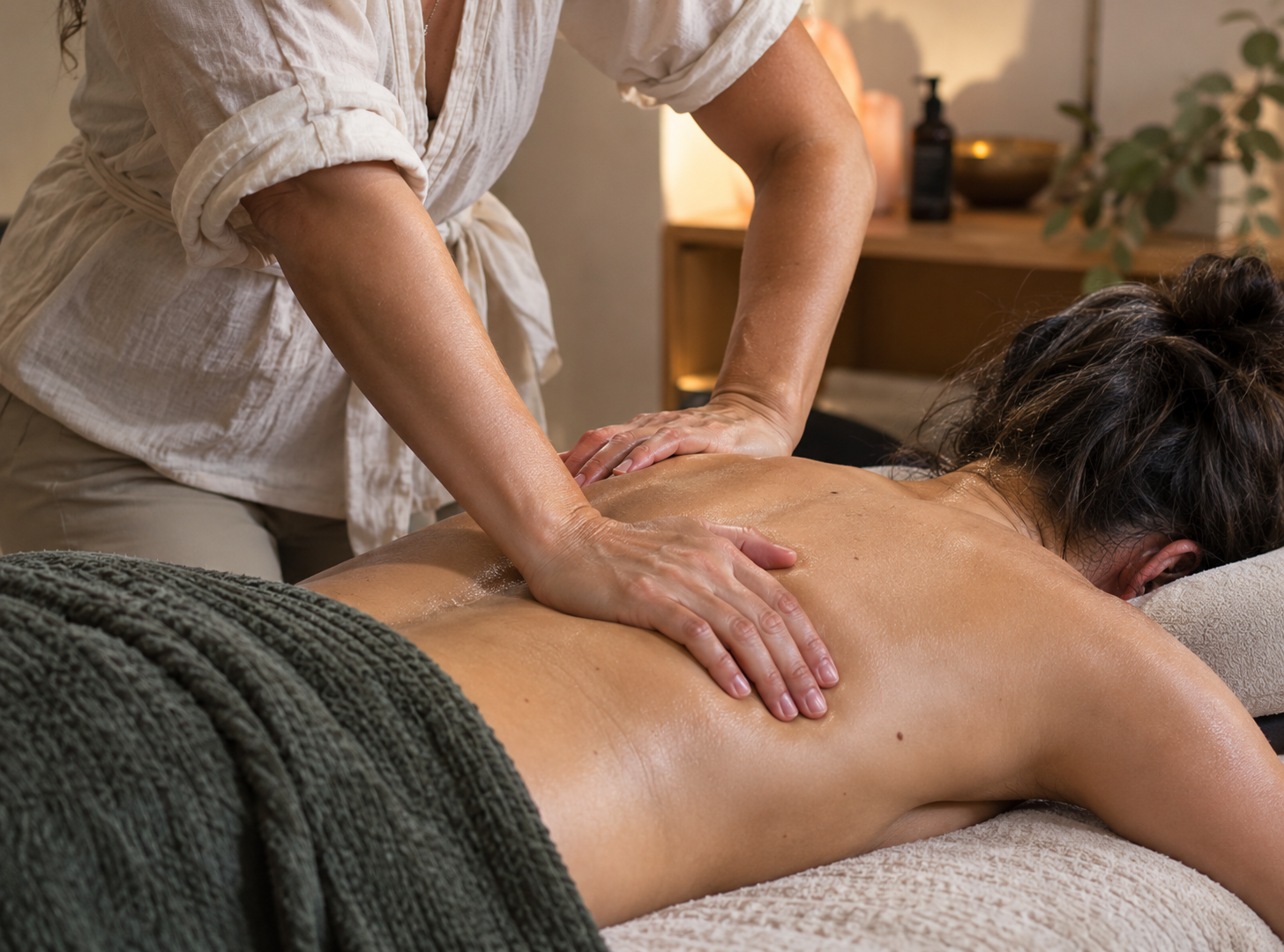 Massage ciblé du dos et de la nuque lors d