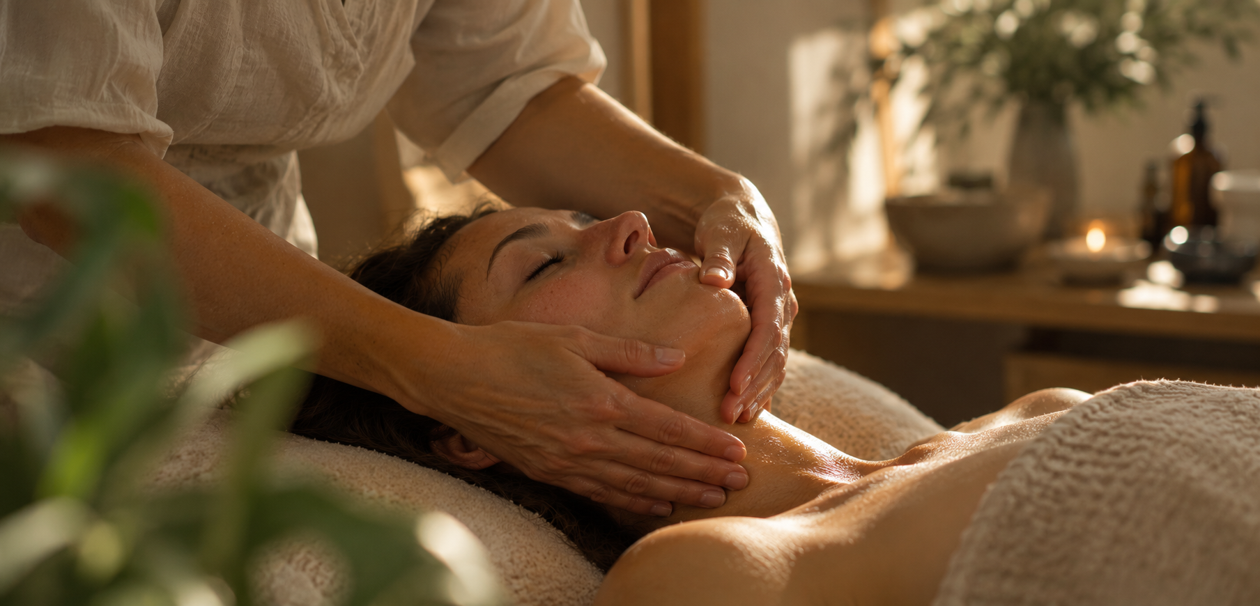 Soin du visage réalisé en douceur