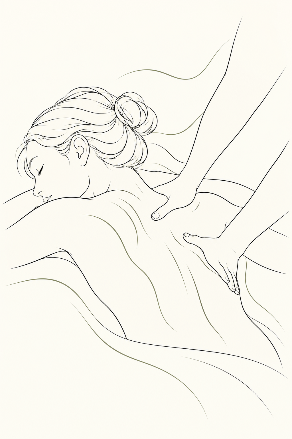 Massage suédois pratiqué sur le dos sur une table de massage